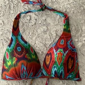 3/$32 InGear Sz M multi color halter push-up bikini top w/ties back/neck.. VEUC.